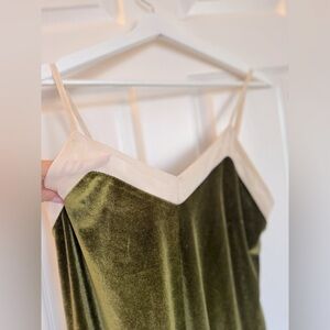 Velvet with mesh slip dress